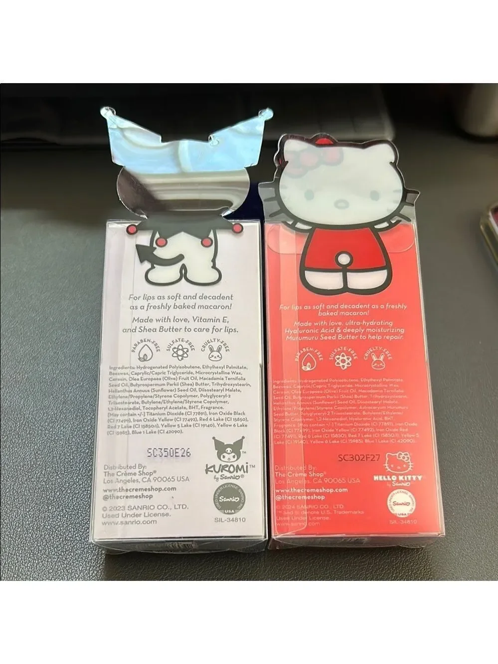 The Crème Shop x Hello Kitty and Kuromi Macaron Lip Balm - 2 Lip Balms New